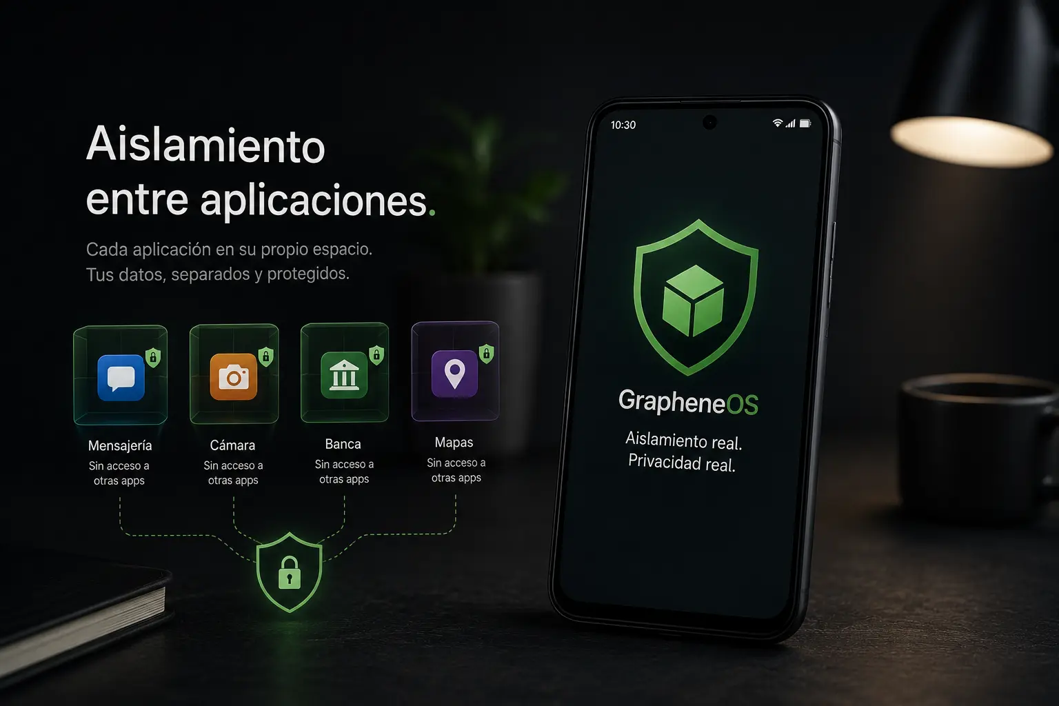 GrapheneOS aislamiento entre apps