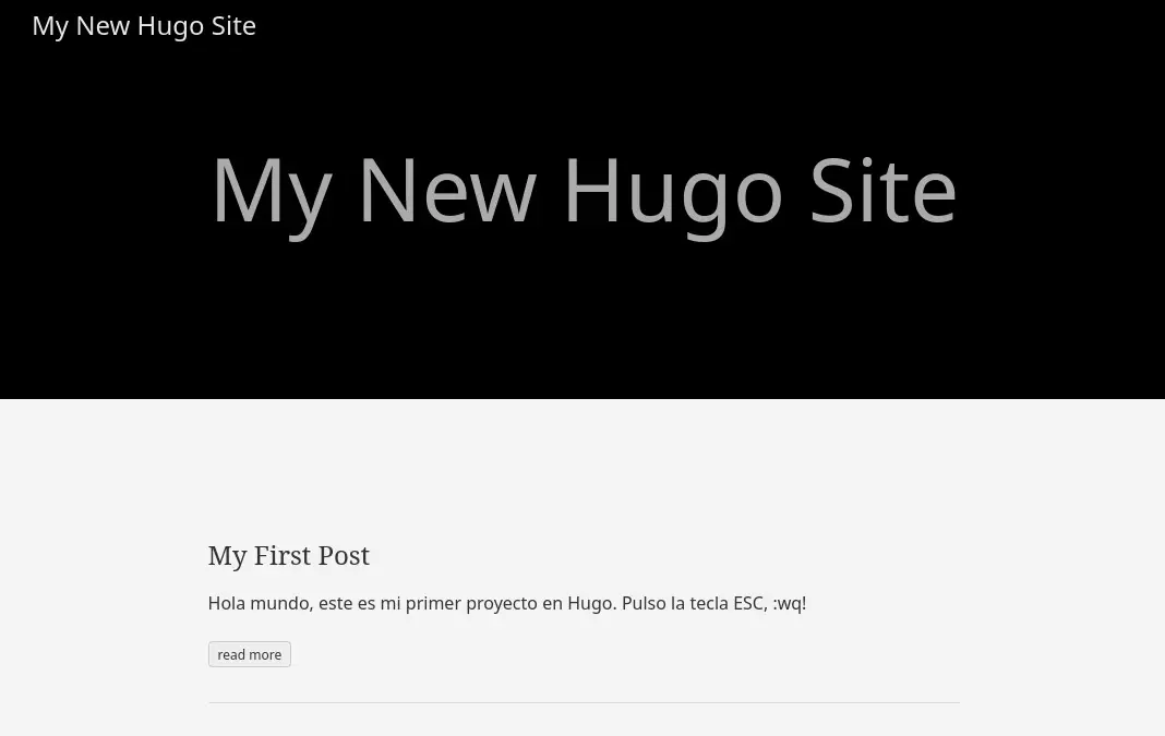 Hugo helloworld first website